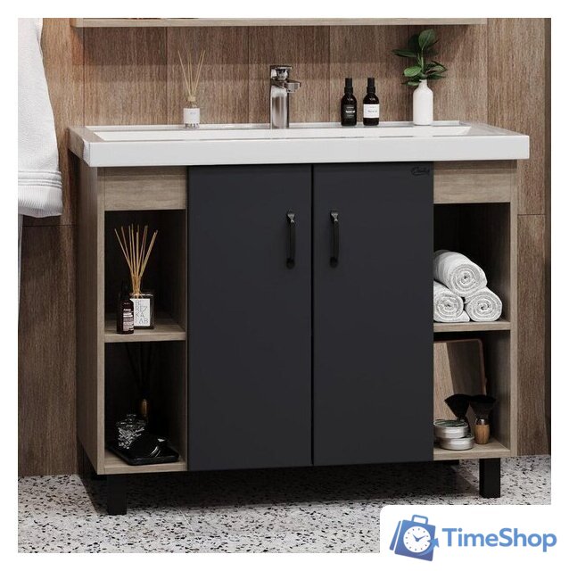  Onika Тумба под умывальник Тимбер 100.10 110010 (серый матовый/дуб сонома) - Изображение №1 — Интернет-магазин Time-Shop