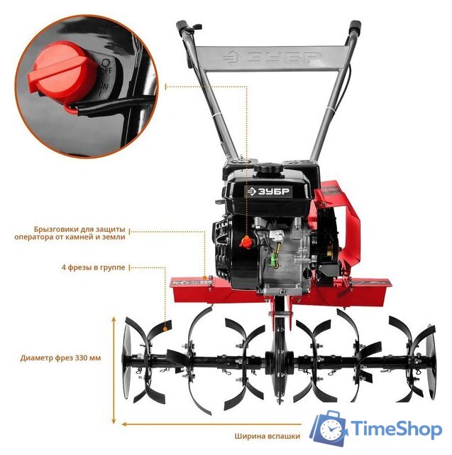 Мотокультиватор бензиновый Зубр МКТ-200 - Изображение №3 — Интернет-магазин Time-Shop