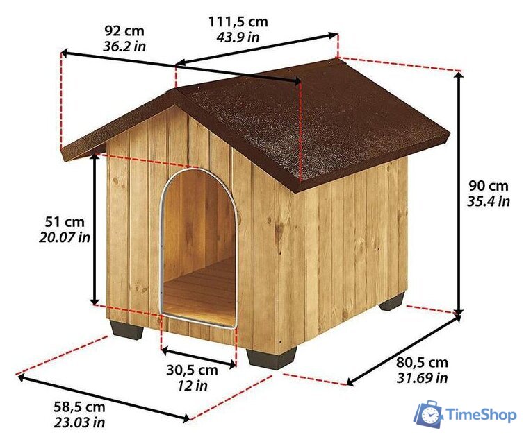 Будка Ferplast Domus Extra Large 87004000 - Изображение №8 — Интернет-магазин Time-Shop