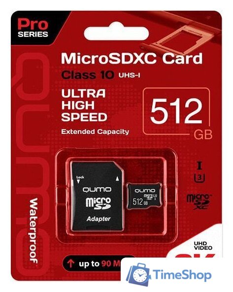 Карта памяти QUMO microSDXC QM512GMICSDXC10U3 512GB - Изображение №2 — Интернет-магазин Time-Shop