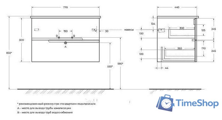  Cezares Тумба под умывальник DUET-N-800-2C-SO-GR-P - Изображение №10 — Интернет-магазин Time-Shop