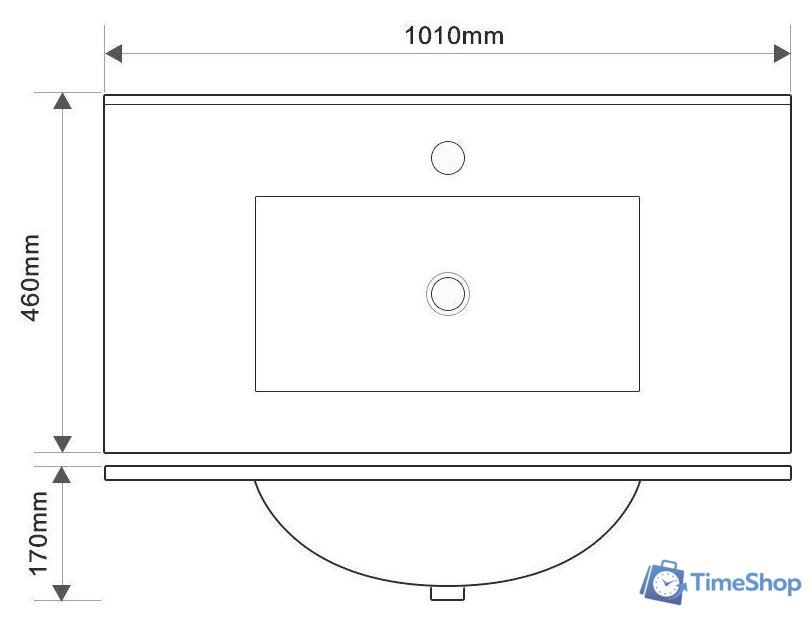  ЗОВ Тумба с умывальником Парма 100 P100LWP0MWMC1B-OL100 (белый матовый) - Изображение №5 — Интернет-магазин Time-Shop
