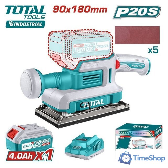 Виброшлифмашина Total TFSLI20311 (с 1-им АКБ) - Изображение №1 — Интернет-магазин Time-Shop