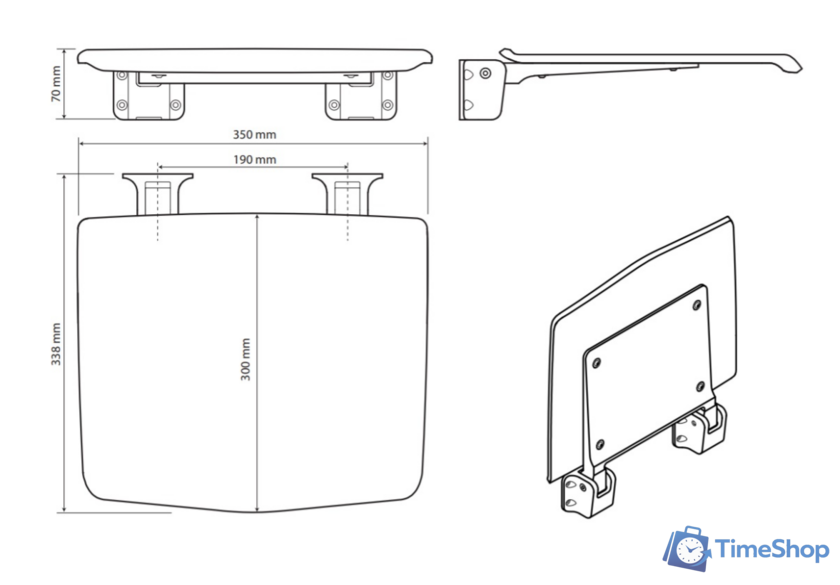 Сиденье для душа Bemeta 203025074 - Изображение №2 — Интернет-магазин Time-Shop