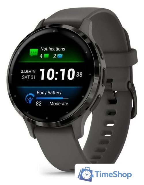 Умные часы Garmin Venu 3S (серая галька, с силиконовым ремешком) - Изображение №8 — Интернет-магазин Time-Shop