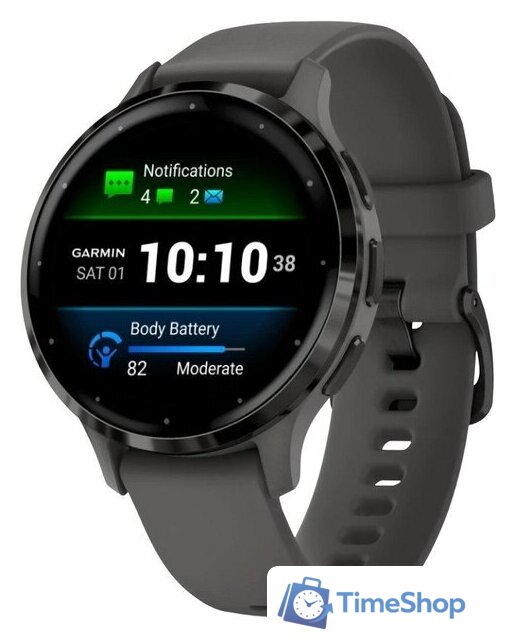 Умные часы Garmin Venu 3S (серая галька, с силиконовым ремешком) - Изображение №1 — Интернет-магазин Time-Shop