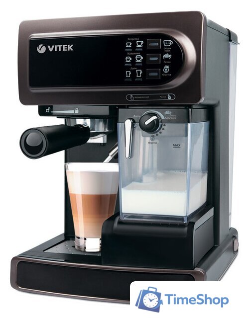 Рожковая кофеварка Vitek VT-1517 BN - Изображение №1 — Интернет-магазин Time-Shop