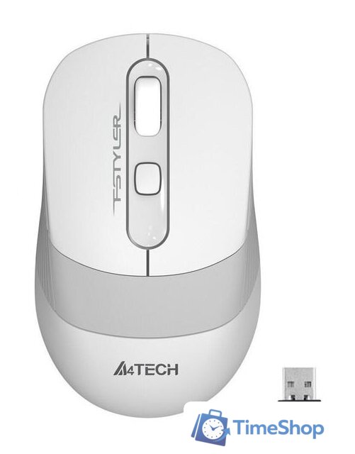 Мышь A4Tech Fstyler FG10S (белый/серый) - Изображение №2 — Интернет-магазин Time-Shop