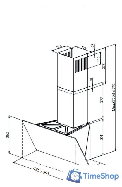 Кухонная вытяжка Monsher Astra 60 Noir - Изображение №4 — Интернет-магазин Time-Shop