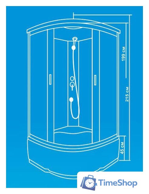 Душевая кабина Водный мир ВМ820 (80x80) - Изображение №3 — Интернет-магазин Time-Shop