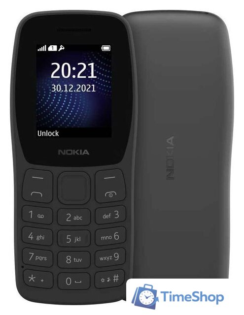 Кнопочный телефон Nokia 105 (2022) TA-1428 Dual SIM (черный) - Изображение №1 — Интернет-магазин Time-Shop