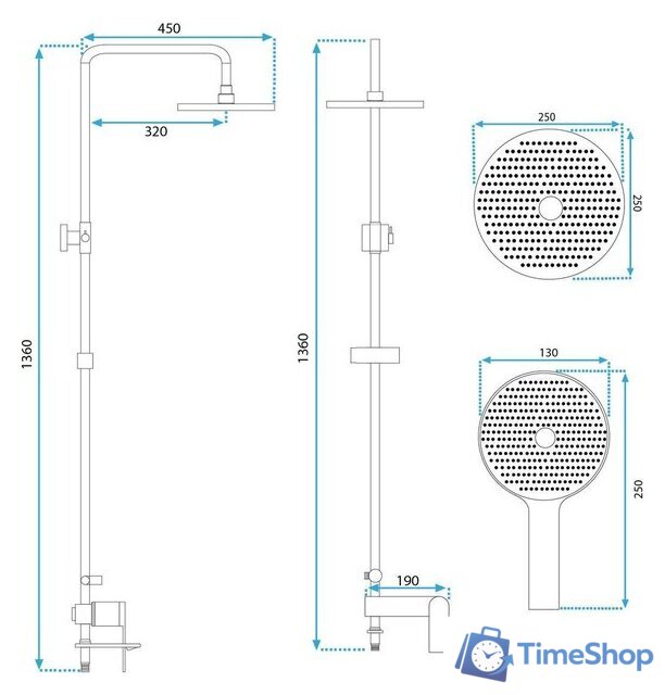 Душевая система  Rea Veneta REA-P7843 - Изображение №6 — Интернет-магазин Time-Shop