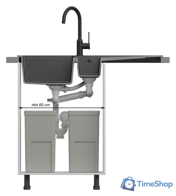 Кухонная мойка Quadron HQE5510050U5_PVDC1_P2O - Изображение №6 — Интернет-магазин Time-Shop
