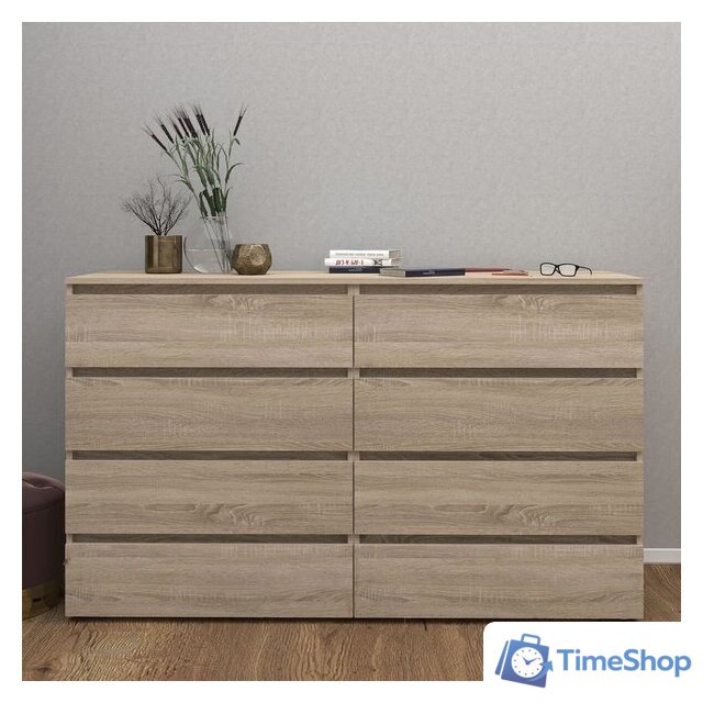 Комод Кортекс-мебель Бари 160 8ш (дуб сонома/дуб сонома/дуб сонома) - Изображение №3 — Интернет-магазин Time-Shop