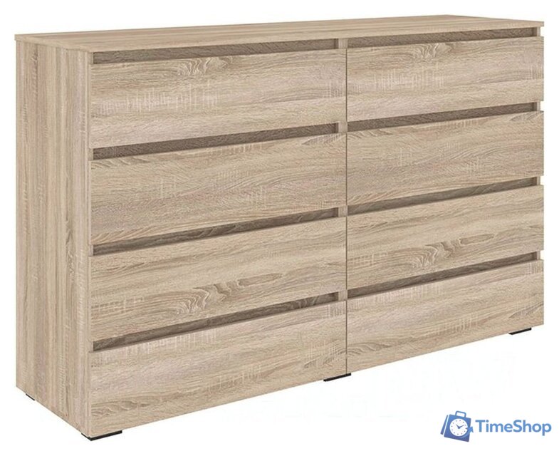 Комод Кортекс-мебель Бари 160 8ш (дуб сонома/дуб сонома/дуб сонома) - Изображение №1 — Интернет-магазин Time-Shop