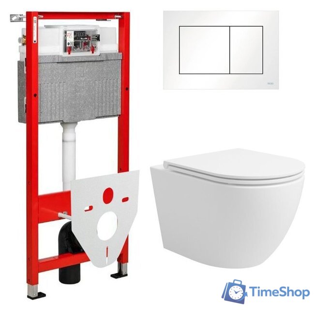 Унитаз подвесной Lauter Vortex 2110830 + TECE Kit 9400413 с кнопкой (белый) - Изображение №1 — Интернет-магазин Time-Shop