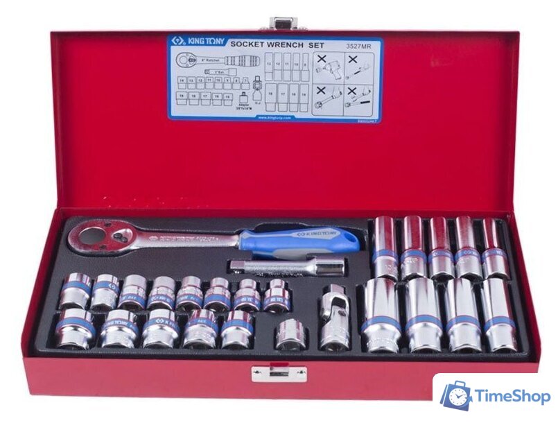 Универсальный набор инструментов King Tony 3527MR (26 предметов) - Изображение №2 — Интернет-магазин Time-Shop
