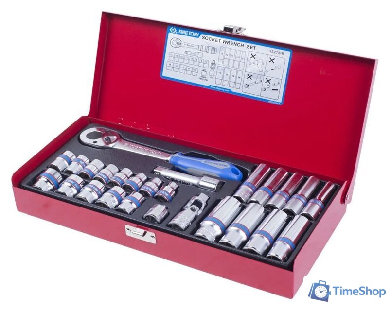 Универсальный набор инструментов King Tony 3527MR (26 предметов) - Изображение №3 — Интернет-магазин Time-Shop