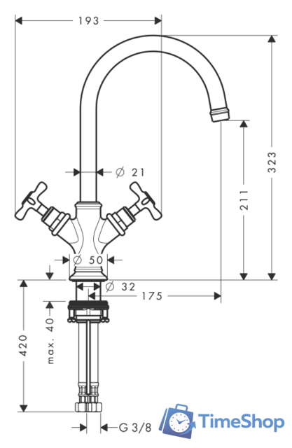 Смеситель Axor Montreux 16502000 - Изображение №2 — Интернет-магазин Time-Shop