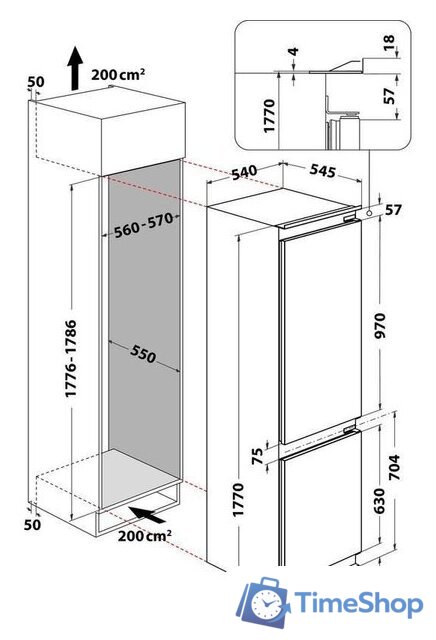 Холодильник Whirlpool ART 66102 - Изображение №3 — Интернет-магазин Time-Shop