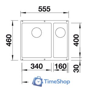 Кухонная мойка Blanco Subline 340/160-U (правая, антрацит) - Изображение №2 — Интернет-магазин Time-Shop