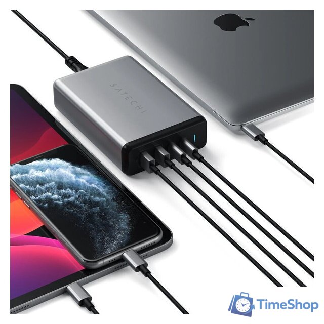 Сетевое зарядное Satechi 108W Pro Type-C PD Desktop Charger (американская вилка) - Изображение №6 — Интернет-магазин Time-Shop