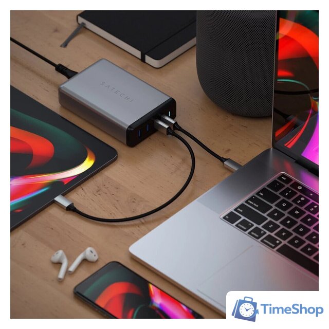 Сетевое зарядное Satechi 108W Pro Type-C PD Desktop Charger (американская вилка) - Изображение №7 — Интернет-магазин Time-Shop