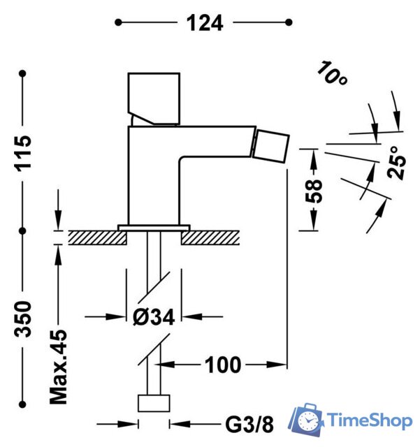 Смеситель Tres Cuadro 00712001 - Изображение №2 — Интернет-магазин Time-Shop