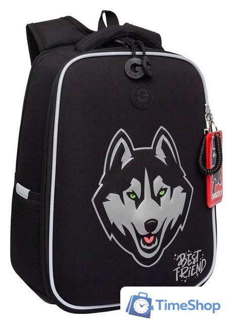 Школьный рюкзак Grizzly RAw-595-10 (черный/серый) - Изображение №1 — Интернет-магазин Time-Shop