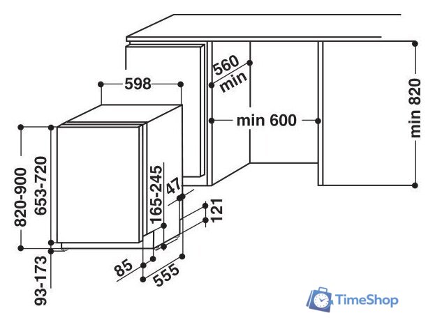 Встраиваемая посудомоечная машина Whirlpool WIC 3C26 F - Изображение №3 — Интернет-магазин Time-Shop