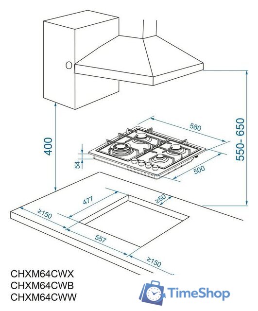 Варочная панель Candy CHXM64CWW - Изображение №7 — Интернет-магазин Time-Shop