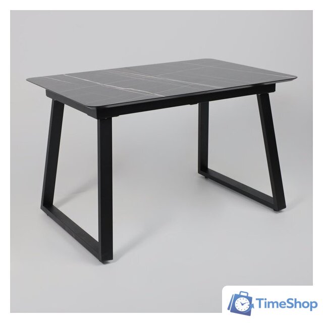 Кухонный стол Lepremo AV 1208 HPL+МДФ раздвижной 1200-1600x800 (черный тунис/черный) - Изображение №2 — Интернет-магазин Time-Shop