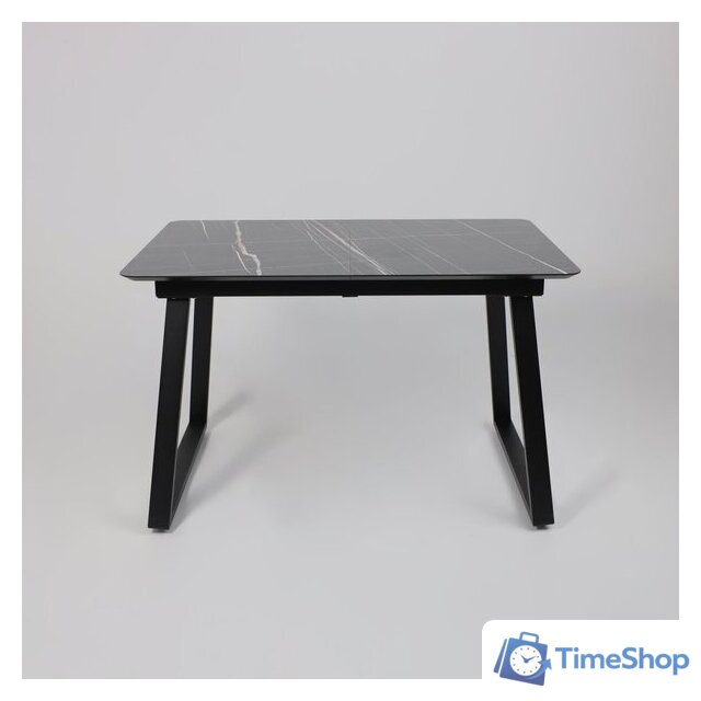 Кухонный стол Lepremo AV 1208 HPL+МДФ раздвижной 1200-1600x800 (черный тунис/черный) - Изображение №5 — Интернет-магазин Time-Shop