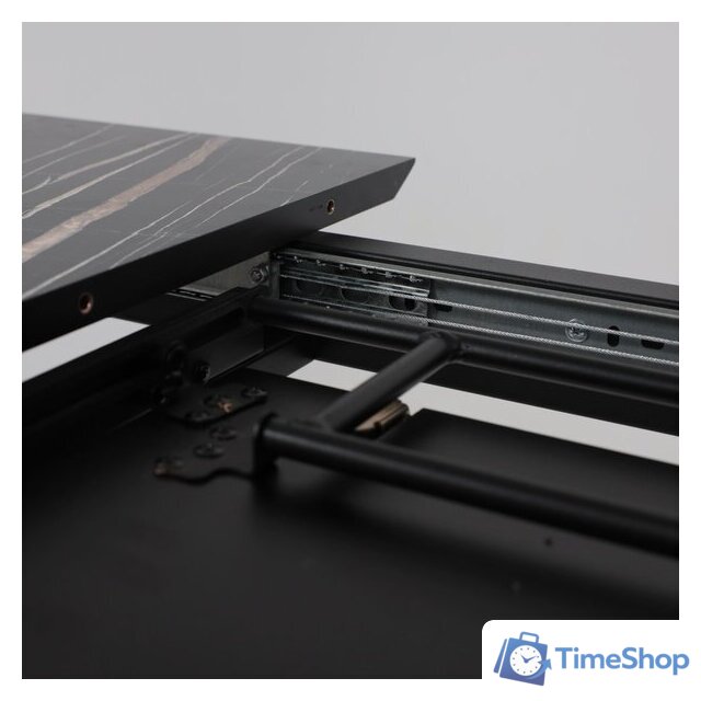 Кухонный стол Lepremo AV 1208 HPL+МДФ раздвижной 1200-1600x800 (черный тунис/черный) - Изображение №16 — Интернет-магазин Time-Shop