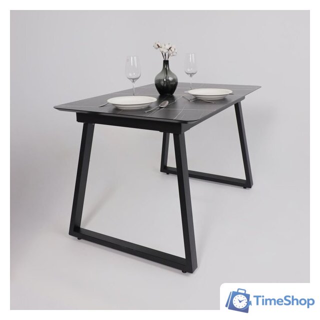 Кухонный стол Lepremo AV 1208 HPL+МДФ раздвижной 1200-1600x800 (черный тунис/черный) - Изображение №18 — Интернет-магазин Time-Shop