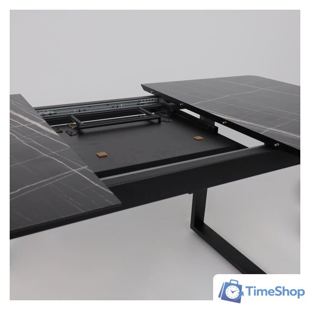 Кухонный стол Lepremo AV 1208 HPL+МДФ раздвижной 1200-1600x800 (черный тунис/черный) - Изображение №14 — Интернет-магазин Time-Shop