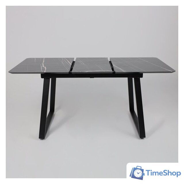 Кухонный стол Lepremo AV 1208 HPL+МДФ раздвижной 1200-1600x800 (черный тунис/черный) - Изображение №8 — Интернет-магазин Time-Shop