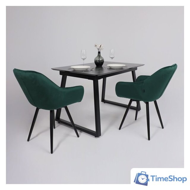 Кухонный стол Lepremo AV 1208 HPL+МДФ раздвижной 1200-1600x800 (черный тунис/черный) - Изображение №19 — Интернет-магазин Time-Shop