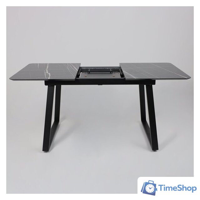 Кухонный стол Lepremo AV 1208 HPL+МДФ раздвижной 1200-1600x800 (черный тунис/черный) - Изображение №6 — Интернет-магазин Time-Shop