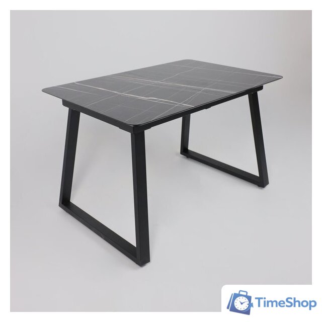 Кухонный стол Lepremo AV 1208 HPL+МДФ раздвижной 1200-1600x800 (черный тунис/черный) - Изображение №3 — Интернет-магазин Time-Shop