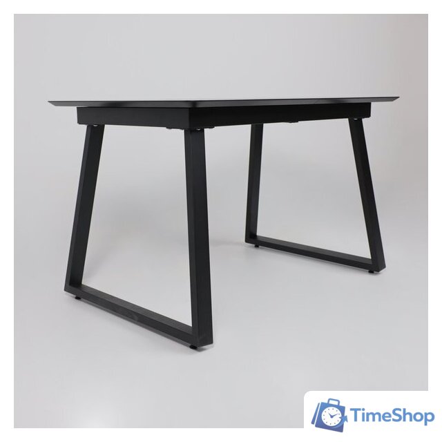 Кухонный стол Lepremo AV 1208 HPL+МДФ раздвижной 1200-1600x800 (черный тунис/черный) - Изображение №4 — Интернет-магазин Time-Shop