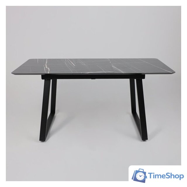 Кухонный стол Lepremo AV 1208 HPL+МДФ раздвижной 1200-1600x800 (черный тунис/черный) - Изображение №9 — Интернет-магазин Time-Shop
