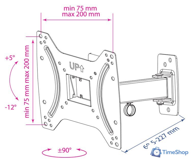 Кронштейн для телевизора Kromax OPTIMA-203 (черный) - Изображение №2 — Интернет-магазин Time-Shop