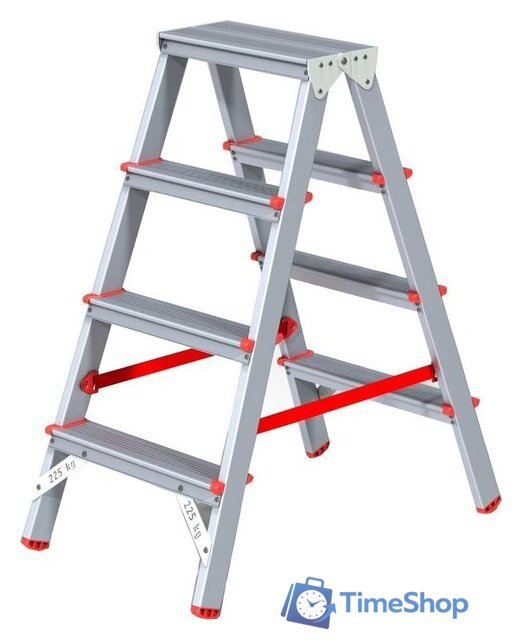 Лестница-стремянка Новая высота NV 312 двухсторонняя профессиональная 2x4 ступеней - Изображение №2 — Интернет-магазин Time-Shop