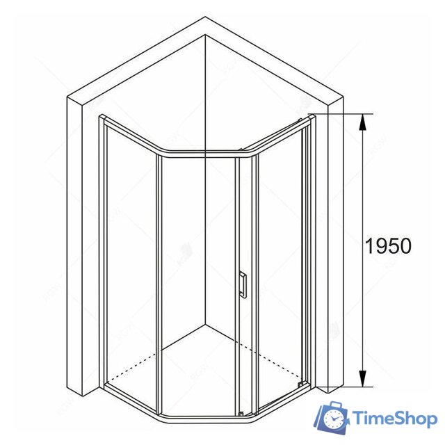 Душевой уголок RGW PA-86 38088602-11 100x120 (хром/прозрачное стекло) - Изображение №2 — Интернет-магазин Time-Shop