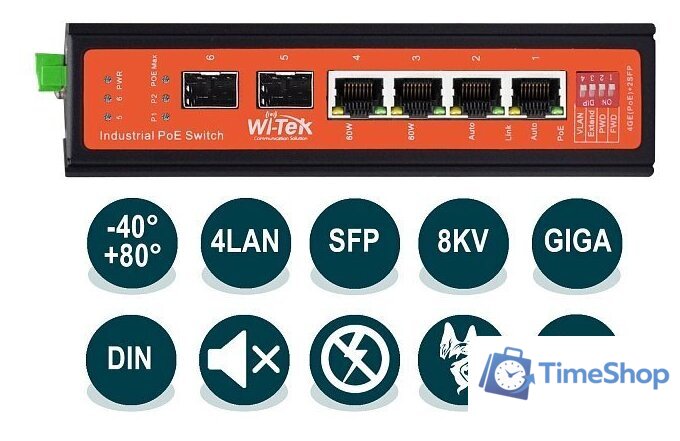 Неуправляемый коммутатор Wi-Tek WI-PS306GF-I (v2) - Изображение №1 — Интернет-магазин Time-Shop
