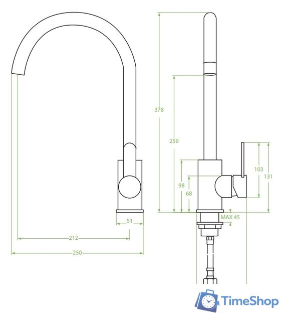 Смеситель Laveo Bona BAB 268D - Изображение №2 — Интернет-магазин Time-Shop