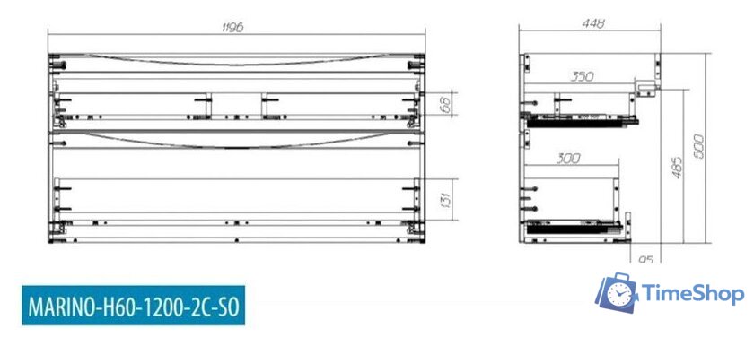  BelBagno MARINO-H60-1200-2C-SO-BL-P - Изображение №4 — Интернет-магазин Time-Shop