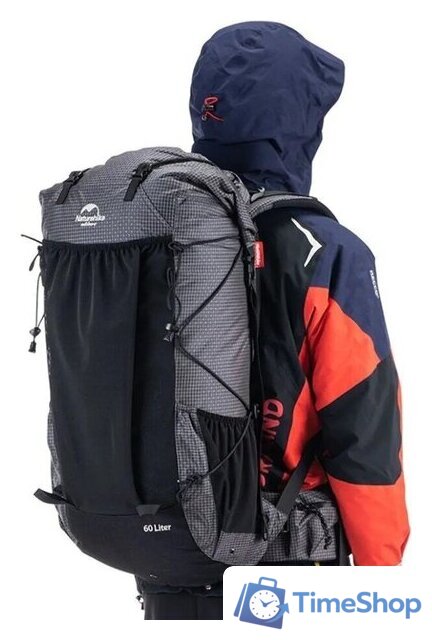 Туристический рюкзак Naturehike Rock Series NH19BP095 60L+5L dyneema (черный) - Изображение №2 — Интернет-магазин Time-Shop
