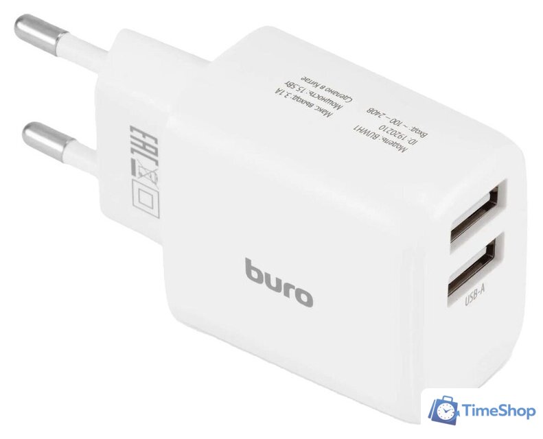 Сетевое зарядное Buro BUWH1 (белый) - Изображение №1 — Интернет-магазин Time-Shop